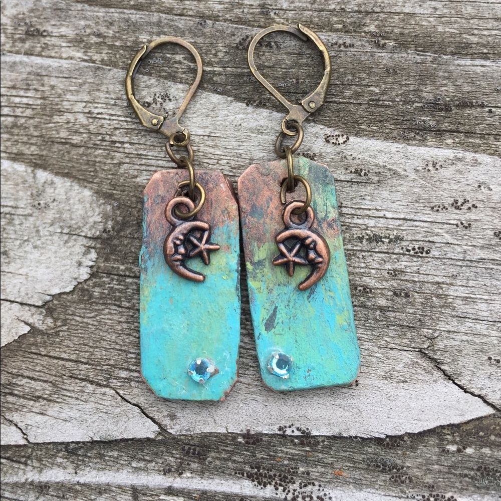 Copper Toned Celestial earrings